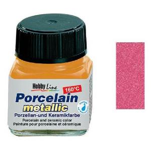 Peinture pour porcelaine Hobby Line, métallisée, rose