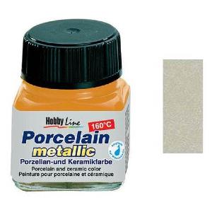 Peinture pour porcelaine Hobby Line, métallisée, argent